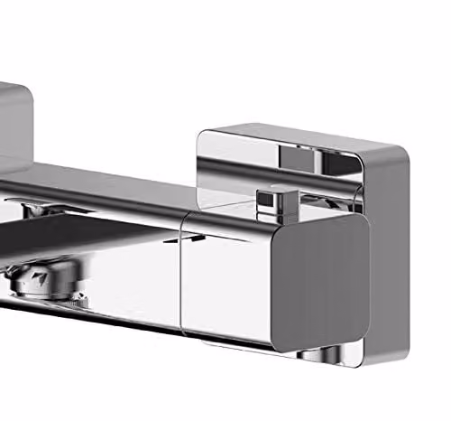 nuie WIN005 Windon Modern Square Thermostatic Bath Shower Mixer Tap with Bottom Outlet, Chrome – 3
