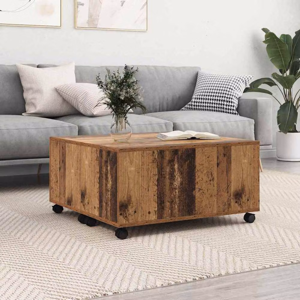 Berkfield Home Modern Square Coffee Table in Brown Engineered Wood, W/D/H: 75 x 75 x 38 cm – 2