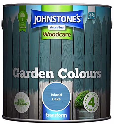 Johnstone's Garden Colours Island Lake Exterior Wood Paint, Blue, 2.5L