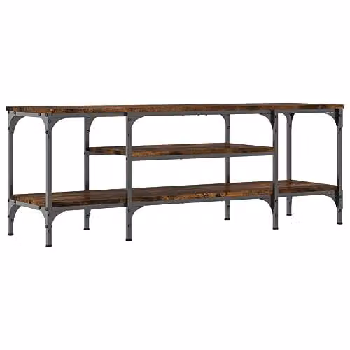 vidaXL Industrial TV Cabinet in Grey Sonoma and Brown, W/D/H: 121 x 35 x 45 cm – 1