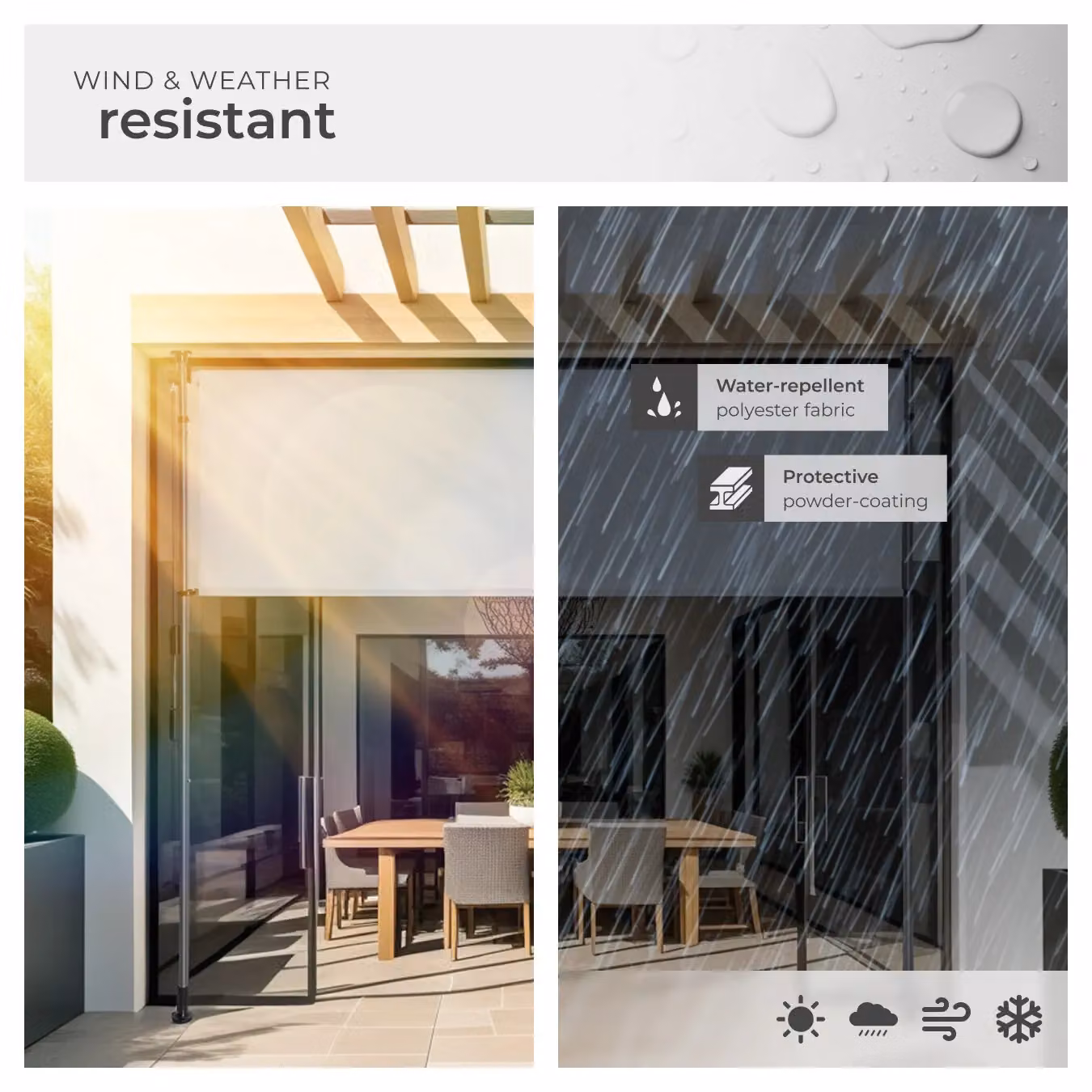 tectake Taija Retractable Awning in Grey, W/D: 310 x 150 cm – 3