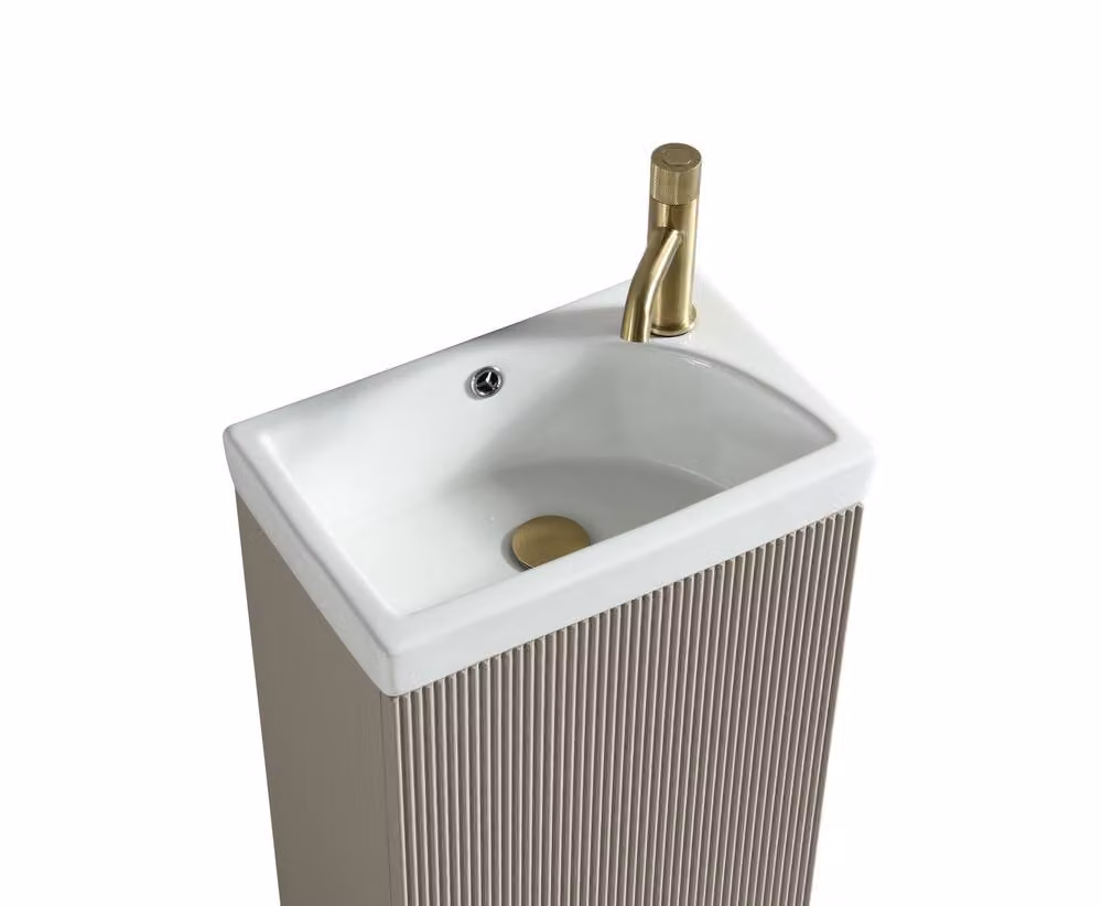 Bathroom Kingdom Flauto Soft Coffee Cloakroom Basin Vanity in Taupe, W: 45 cm – 2
