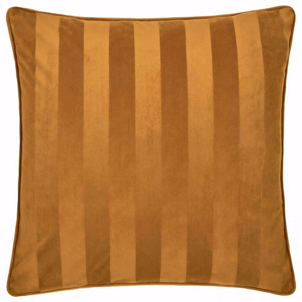 Paoletti Regency Gold Striped Velvet Square Cushion, W/D/H: 45 x 45 x 45 cm – 2