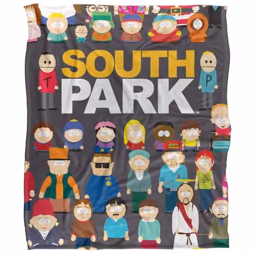 South Park Full Cast Silky Touch Super Soft Microfibre Throw Blanket, Multicolour, W/D: 152 x 127 cm – 1