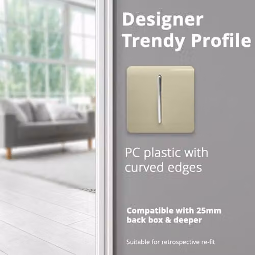 Trendi 1 Gang 2 Way Artistic Modern Glossy 10 Amp Rocker Tactile Light Switch in Gold – 4