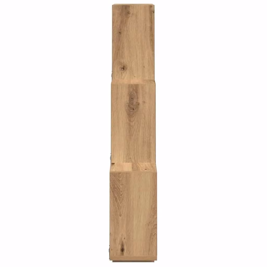 Berkfield Home Artisan Oak Wall Cube Shelf, Brown, W: 78 cm, D: 15 cm, H: 93 cm – 3
