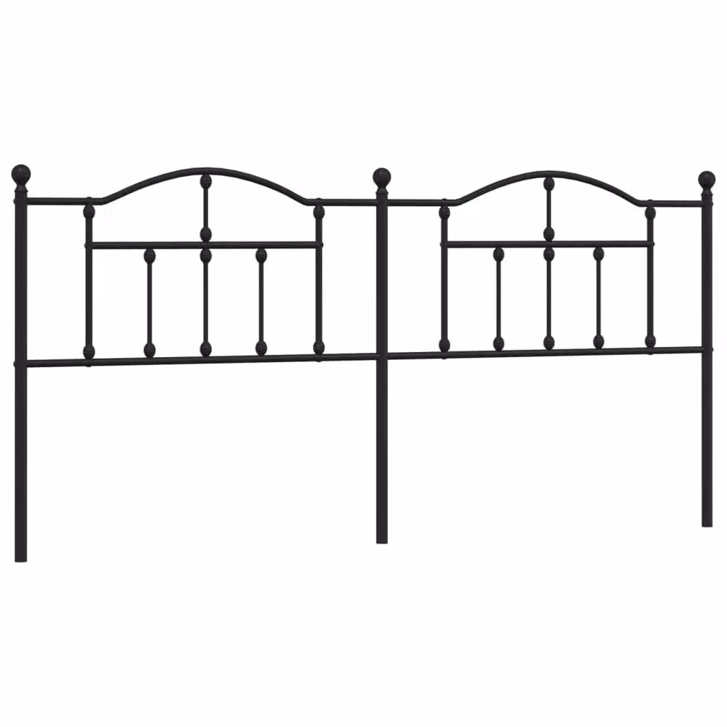Berkfield Home Classic Metal Headboard in Black, 200 cm – 2