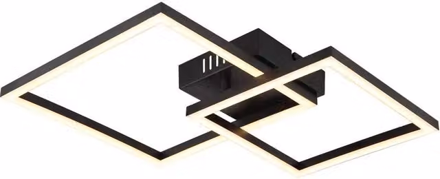 Netlighting Tyler Integrated LED Semi Flush Ceiling Light, Matt Black, Warm White 3000K