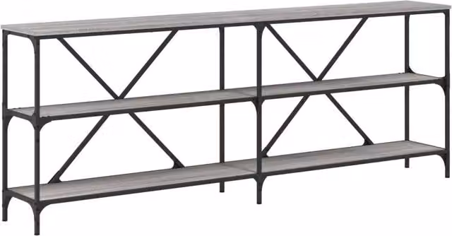 Berkfield Home Console Table in Grey Sonoma, W/D/H: 200 x 30 x 75 cm