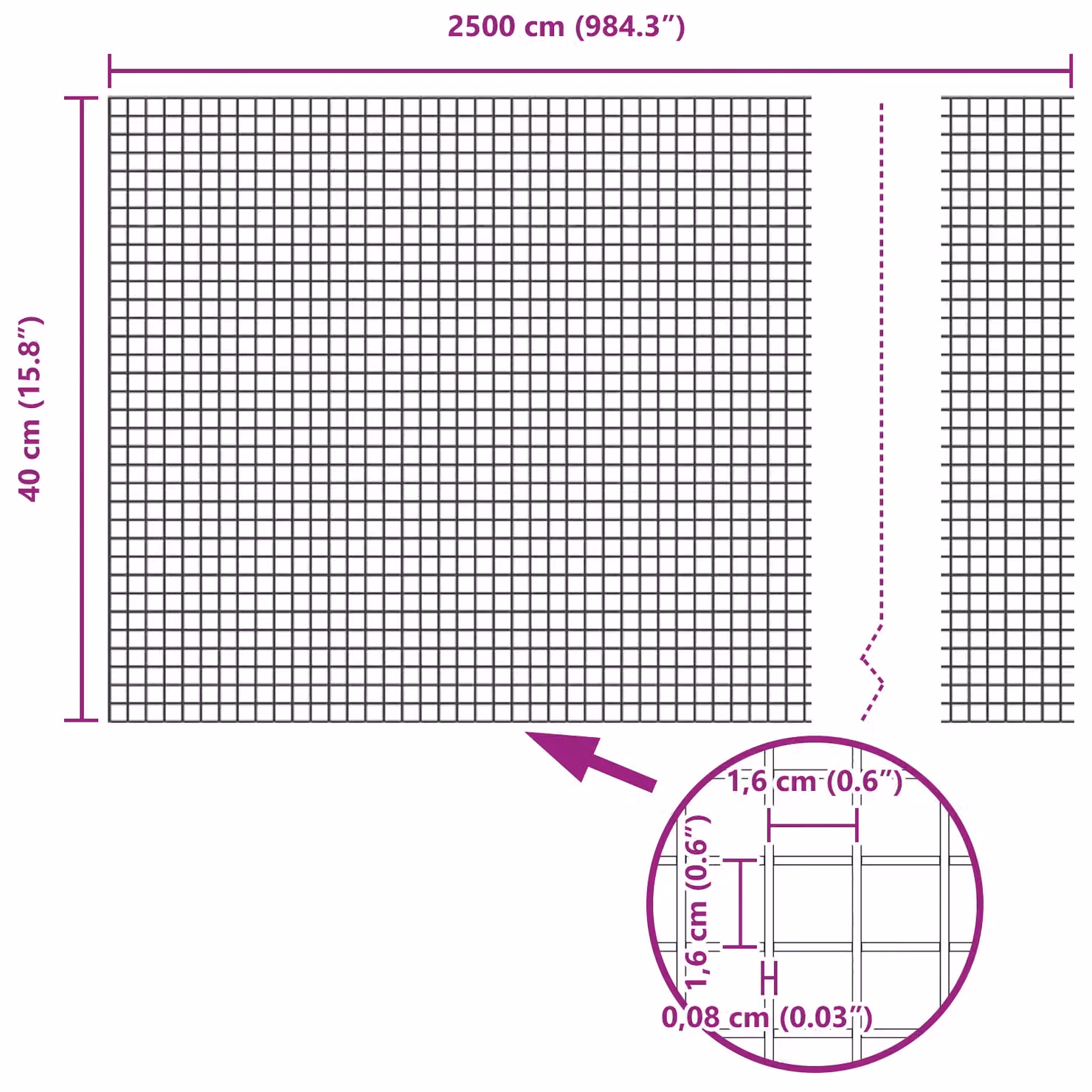 Berkfield Home Grey PVC-Coated Steel Single-Bar Welded Wire Fence, W: 0.4 m, L: 25 m – 6