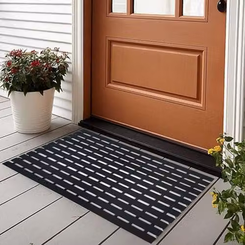 Nicoman Non-Slip Shower Drying Mat with Slatted Duckboard Design, Black, W: 61 cm, D: 43 cm – 4