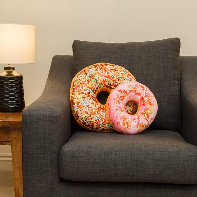 Echo Three Round Doughnut Cushion in Orange and Multicolour