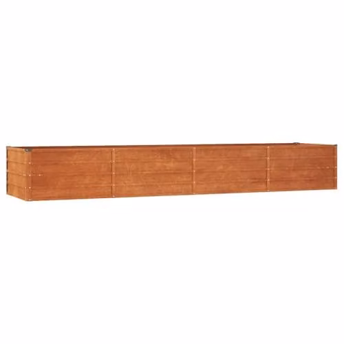 vidaXL Corten Steel Garden Raised Bed, Brown, W: 320 cm, D: 80 cm, H: 45 cm