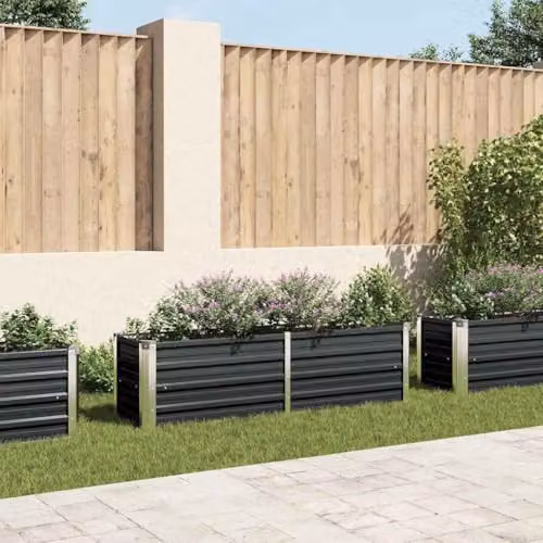 vidaXL Anthracite Galvanised Steel Raised Bed W/D/H: 160 x 40 x 45 cm – 2