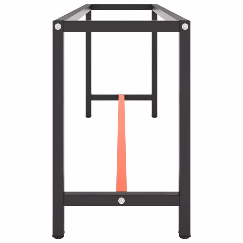 Berkfield Home Metal Work Bench Frame in Matte Black and Matte Red, W/D/H: 210 x 50 x 79 cm – 2