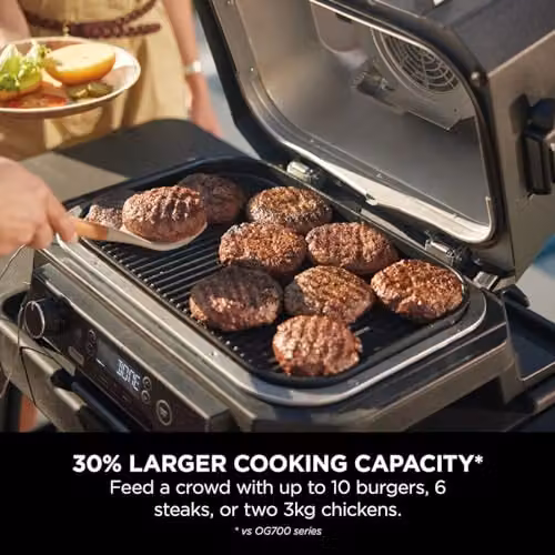 Ninja Woodfire Pro XL Electric BBQ Grill and Smoker with Digital Probe, Grey and Black – 8
