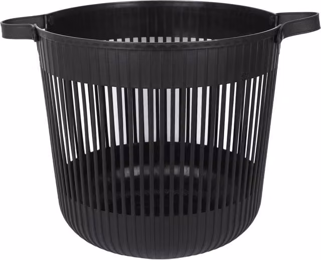 Malmo Round Plastic Storage Basket in Black