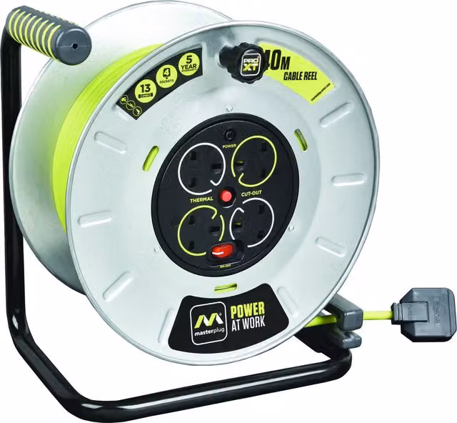 Masterplug ProXT Heavy Duty Extension Lead with 40m Cable in Grey and Green
