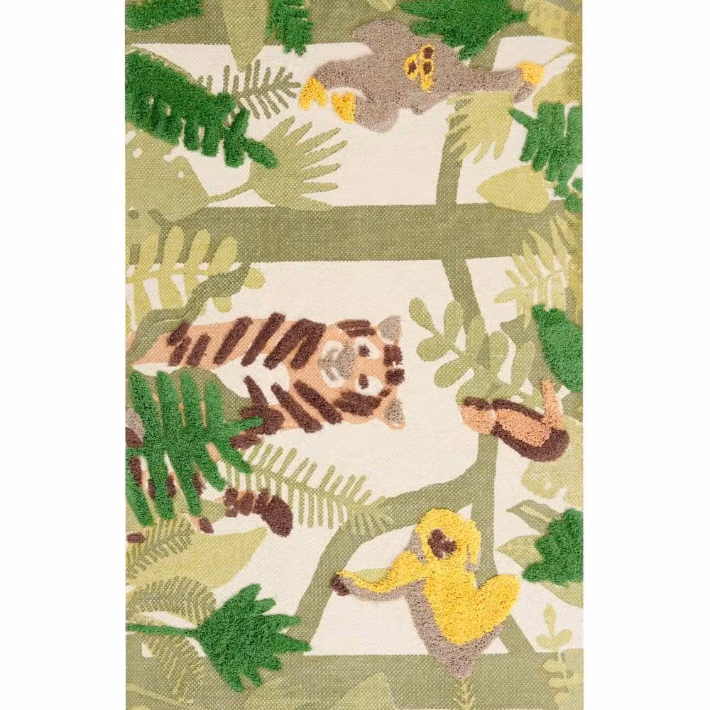 Wyld and Coco Jungle Print Kids Rug, Multicolour, W: 80 cm, L: 150 cm – 1