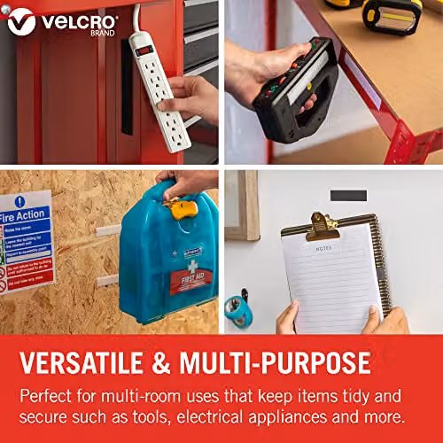 VELCRO Brand Stick On Double Sided Hook and Loop Self Adhesive Tape, Black, Width: 20 mm x Length: 1 m – 4
