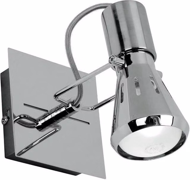 Netlighting SPOT Single Adjustable Spotlight in Chrome Silver, W/D/H: 19 x 14 x 14 cm