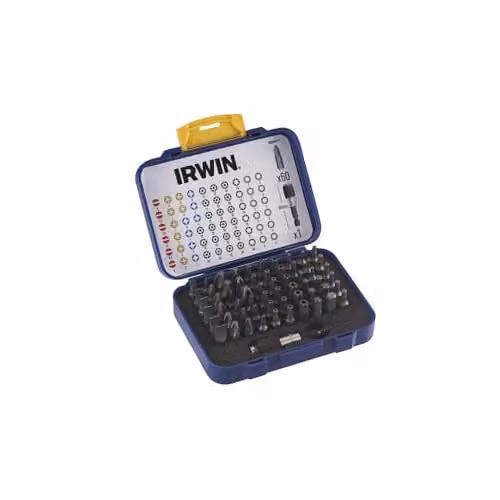 IRWIN 61 Piece Colour Coded Screwdriver Bit Set in Red and Multicolour