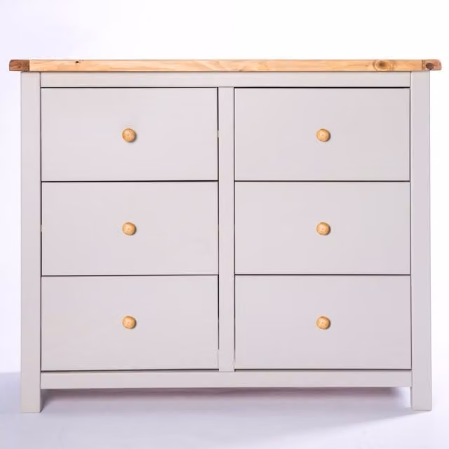 Cabinet Bits Argenta 6 Drawer Chest of Drawers in Grey and Brown Wood