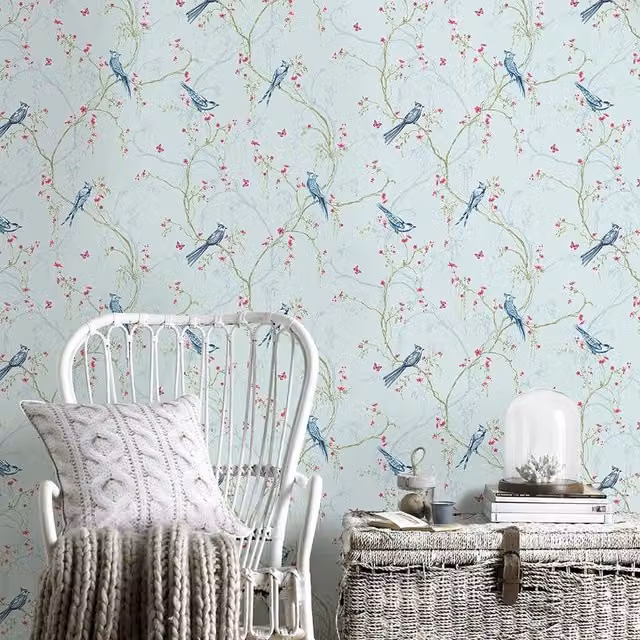 A.S. Création Superfresco Easy Blue Nature and Botanical Floral Wallpaper