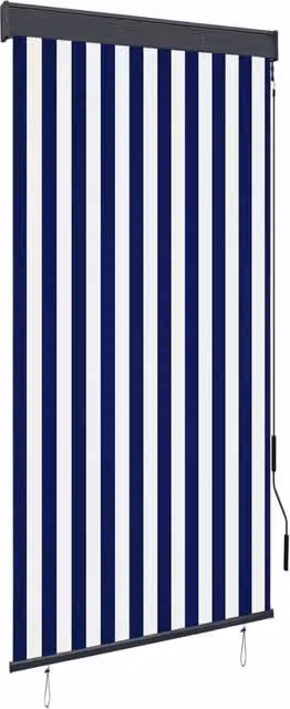 Berkfield Home Outdoor Roller Blind in Blue and White, W/H: 100 x 250 cm – 1