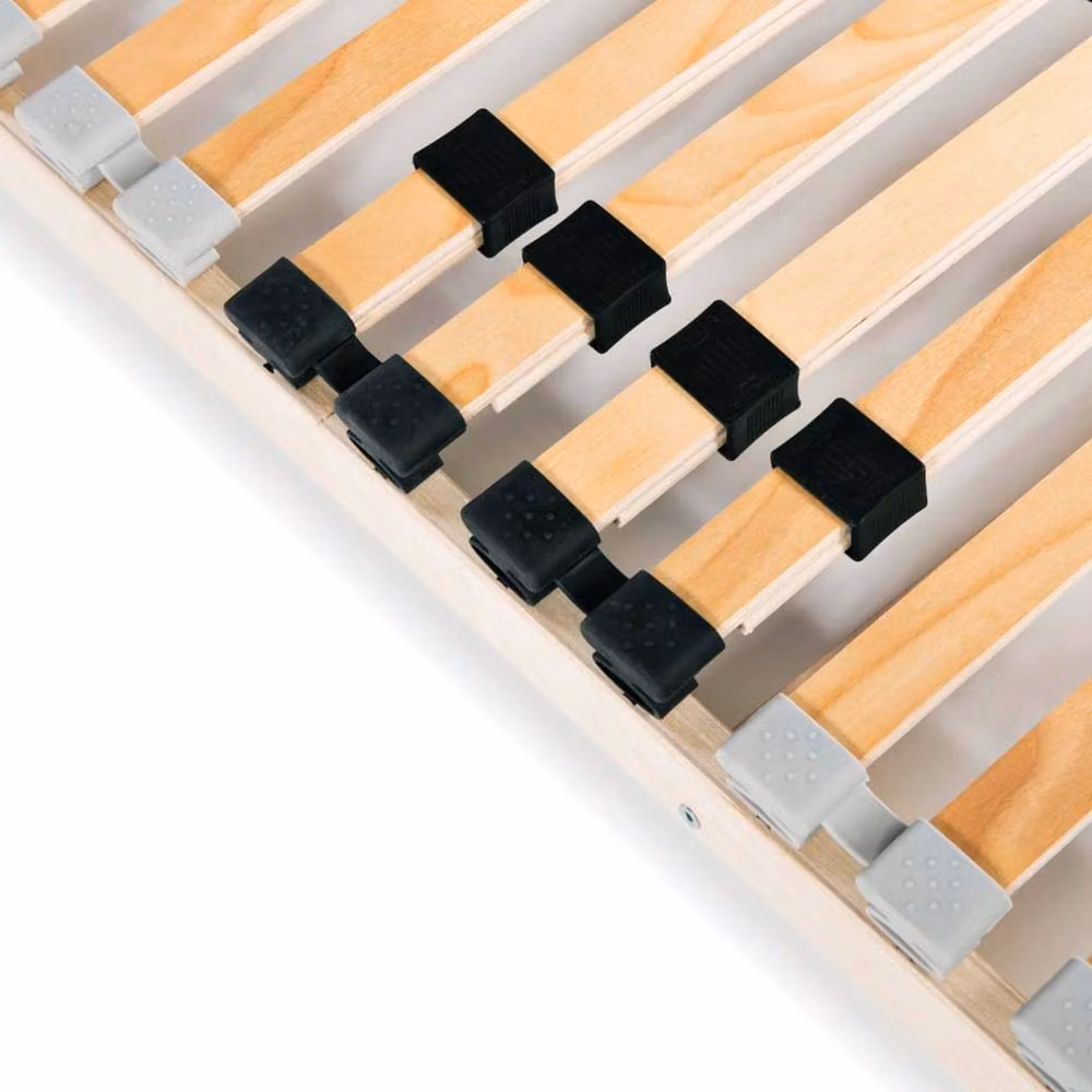 Berkfield Home Slatted Bed Base with 28 Beech and Birch Wood Slats, 7-Zone Ergonomic Support, Beige, W: 120 cm, D: 200 cm – 2