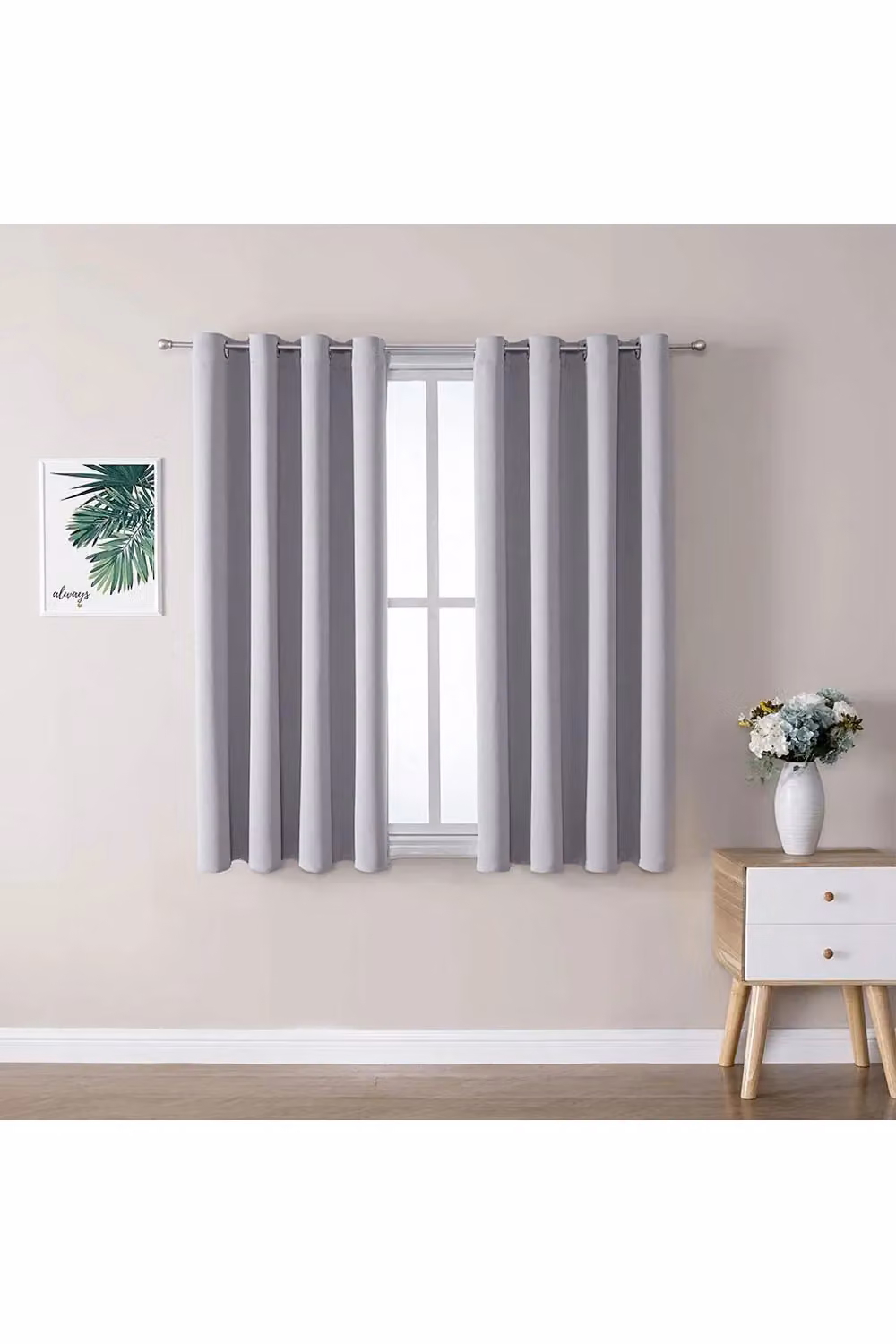 H&O Direct Grey Blackout Eyelet Curtains, Pair, W: 117 cm, H: 137 cm – 2