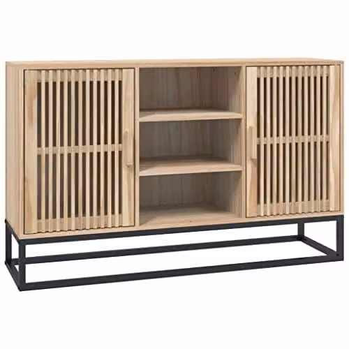vidaXL Classic Brown Sideboard in Wood and Metal, W/D/H: 105 x 30 x 65 cm