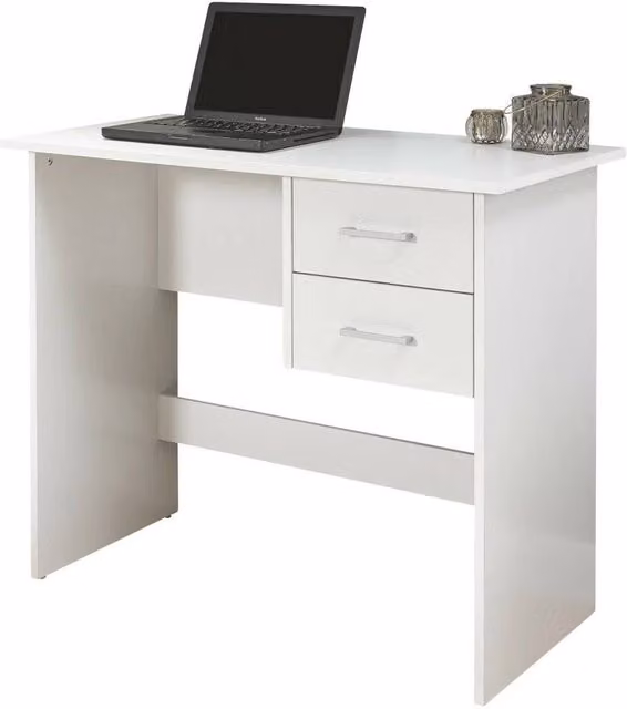 FORGEVIO Modern White 2 Drawer Writing Desk and Dressing Table – 1