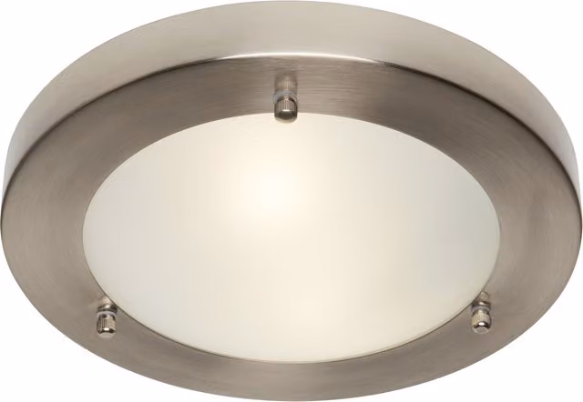 Litecraft Mari Flush Round Bathroom Ceiling Light in Silver