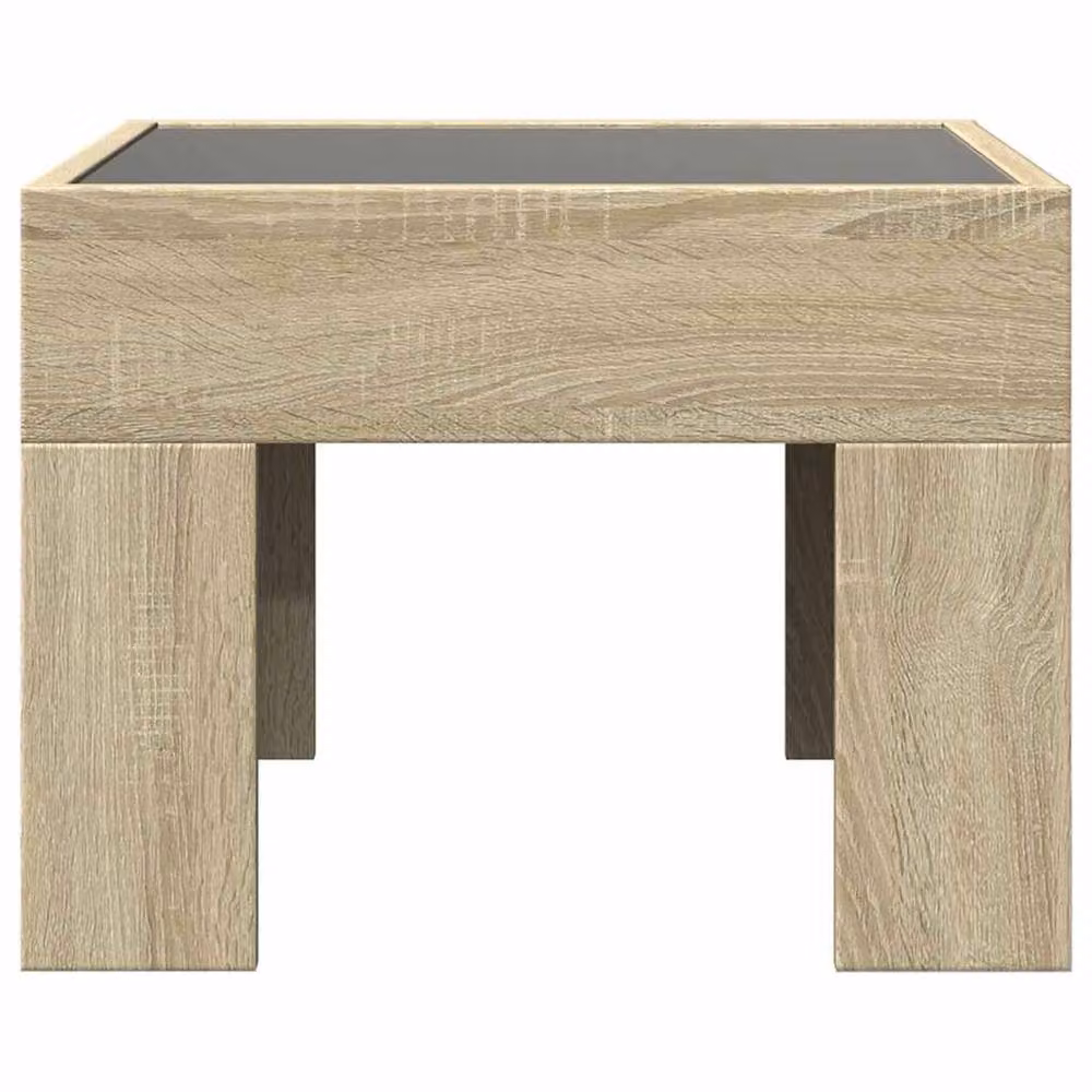 Berkfield Home Infinity LED Coffee Table in Sonoma Oak Light Brown, W/D/H: 40 x 40 x 30 cm – 3