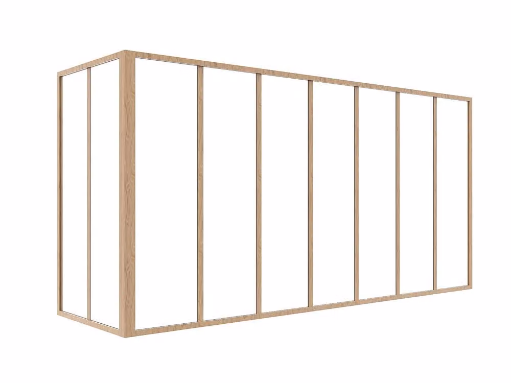 Vente-unique Workshop Corner Window in Powder-Coated Aluminium with Double Glazing, Brown, W: 210 cm, H: 105 cm – 2