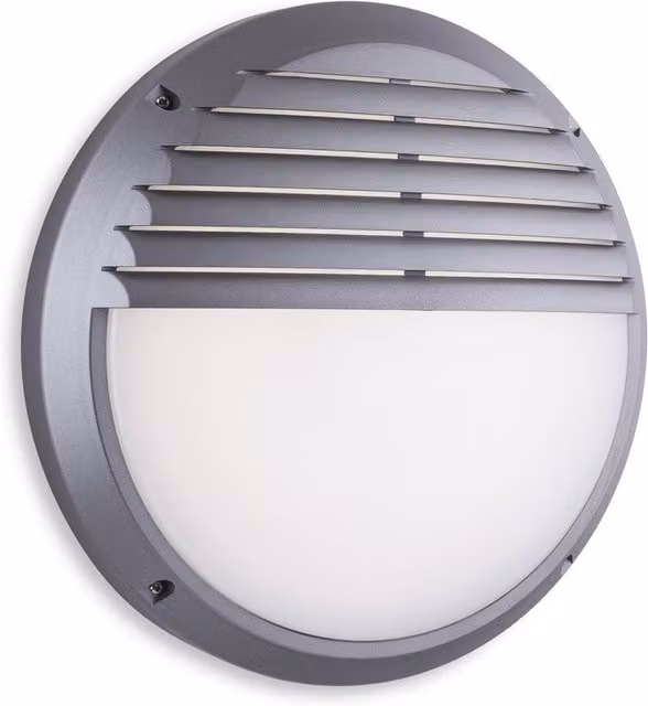 Firstlight Luca Round Outdoor Integrated LED Bulkhead Light, Black, IP65