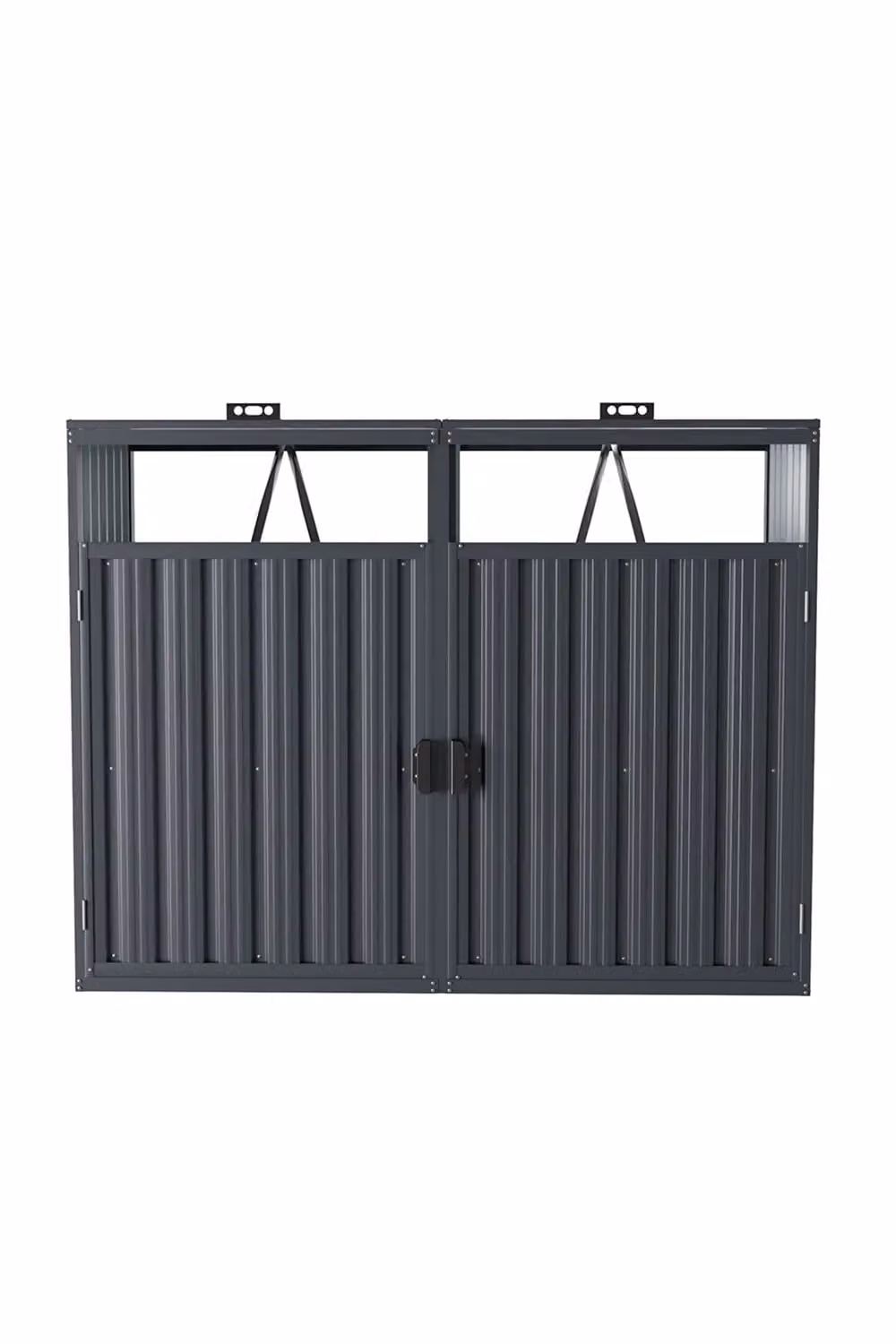 Living and Home Dark Grey Metal Outdoor Bin Store Garden Storage Shed – 2
