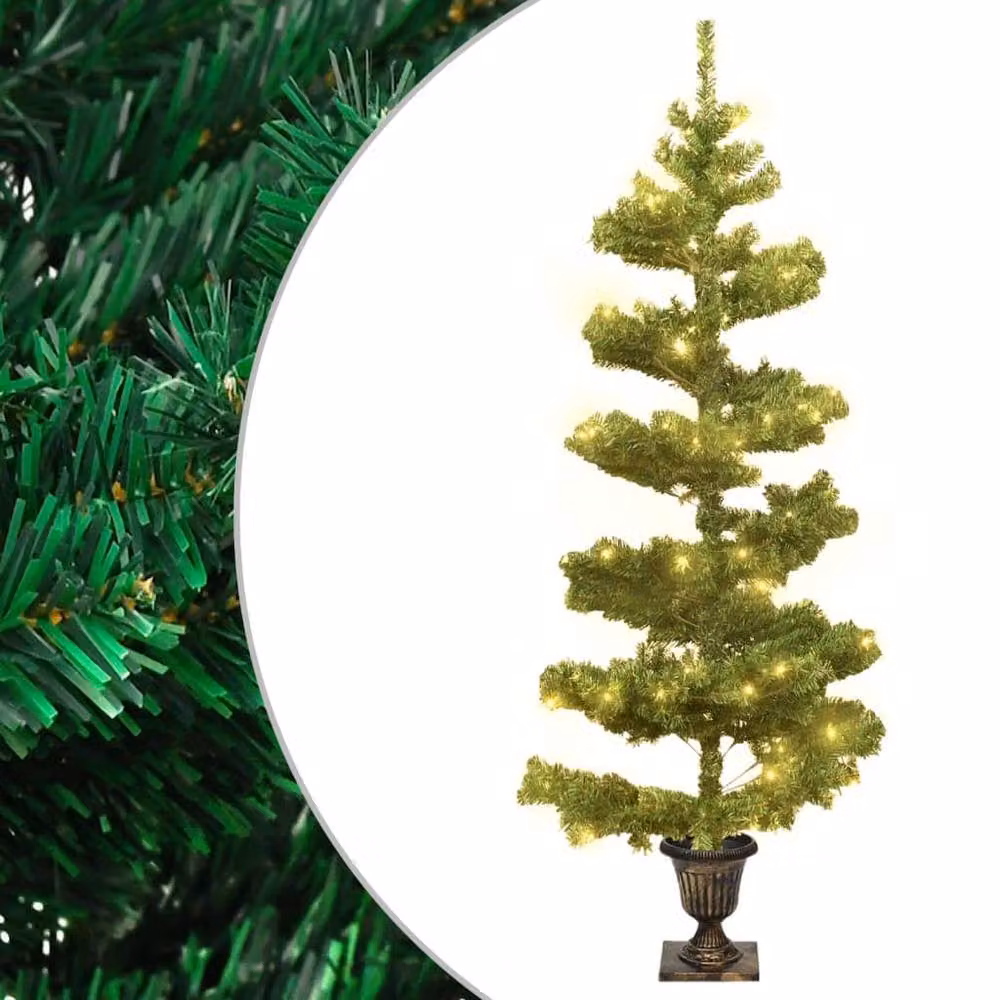 Berkfield Home Swirl Pre-lit Tabletop Christmas Tree in Green, Height: 120 cm – 2