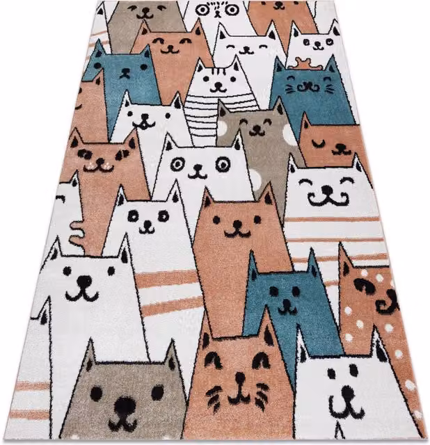 RugsX Pink and Multicolour Animal Fun Rug for Children, W: 80 cm, L: 150 cm – 1
