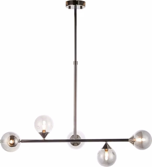 Perch & Parrow Luna Sphere Small Bar Pendant Light in Black with Transparent Glass