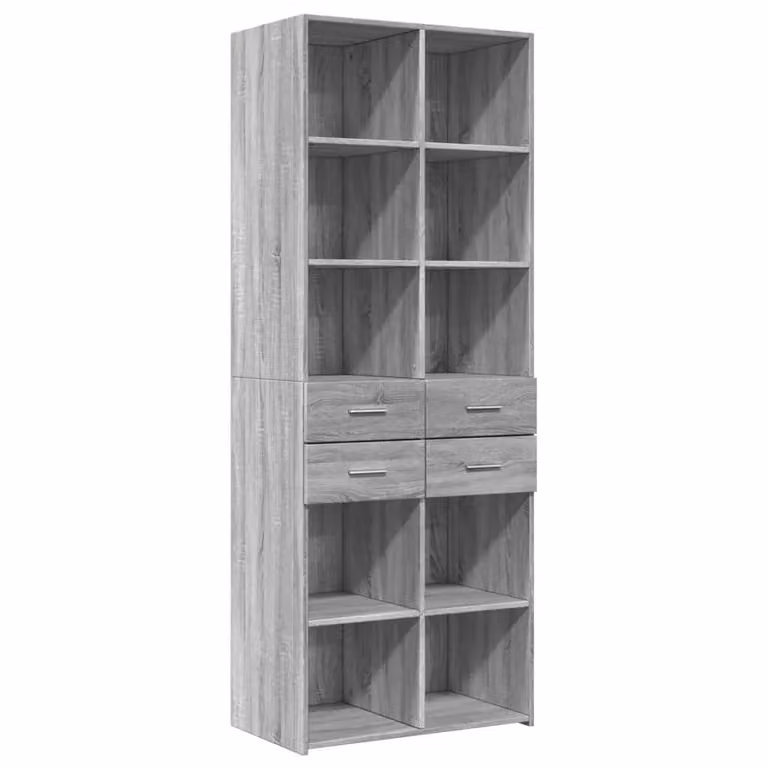 Berkfield Home Grey Sonoma Highboard in Engineered Wood, W/D/H: 70 x 42.5 x 185 cm