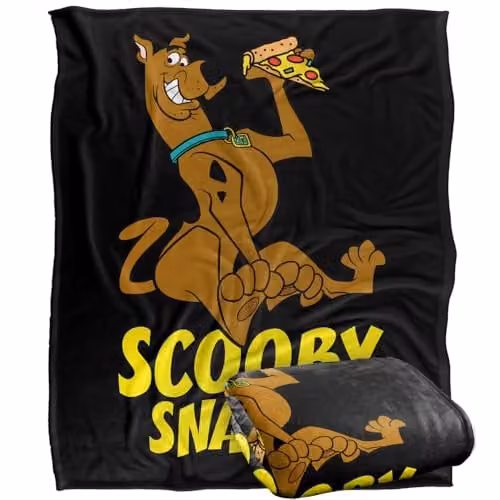 Warner Bros. Scooby Doo Snacks Silky Touch Super Soft Fleece Throw Blanket, Multicolour, W/D/H: 127.0 x 152.4 x 1.0 cm