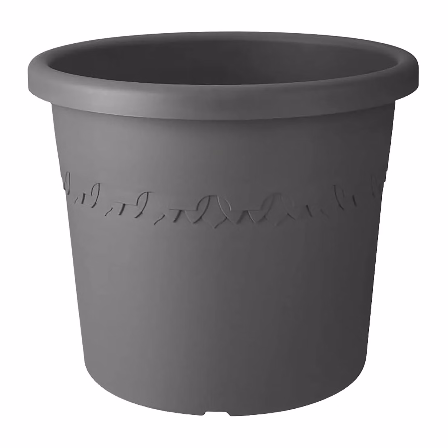 Simpa Algarve Plastic Outdoor Flower Planter Pots, Set of 2, Anthracite, H 17.6 cm x Dia 21 cm – 2