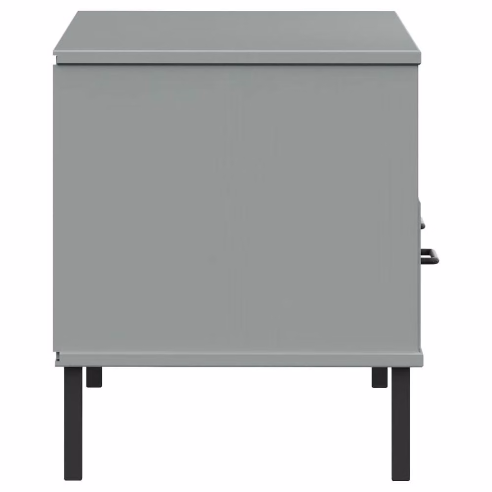 Berkfield Home Oslo TV Cabinet in Grey Solid Pine Wood with Metal Legs – 5