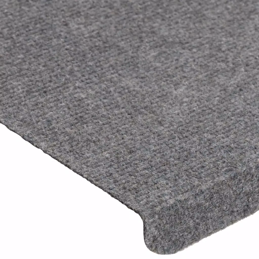 Berkfield Home Self-adhesive Non-slip Stair Mats, Grey, 15 Pieces, W: 65 cm, D: 24.5 cm, H: 3.5 cm – 3