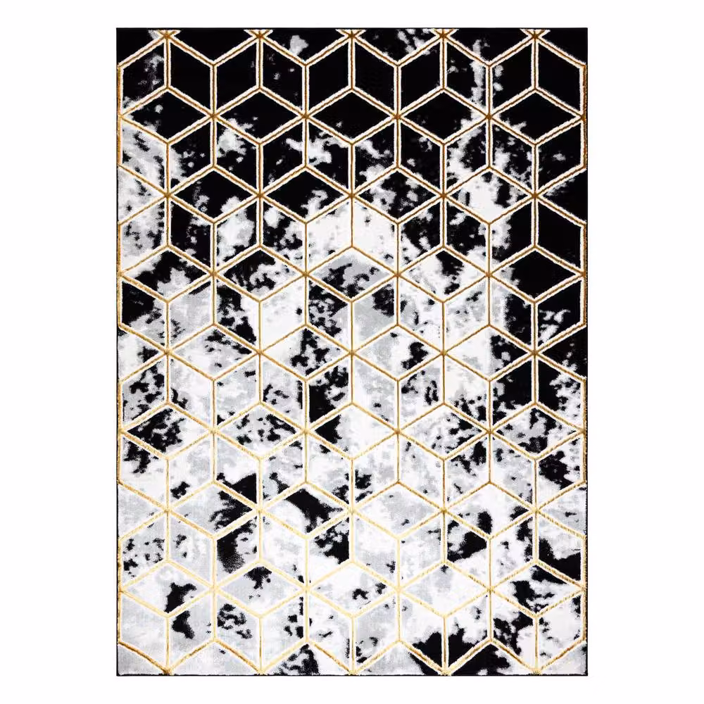 RugsX Allure Modern Geometric Rug in Black, W: 180 cm, D: 270 cm – 2