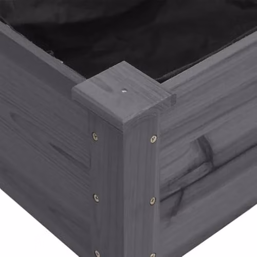 vidaXL Grey Solid Wood Fir Planter with Liner W: 118 cm, D: 59 cm, H: 76 cm – 4