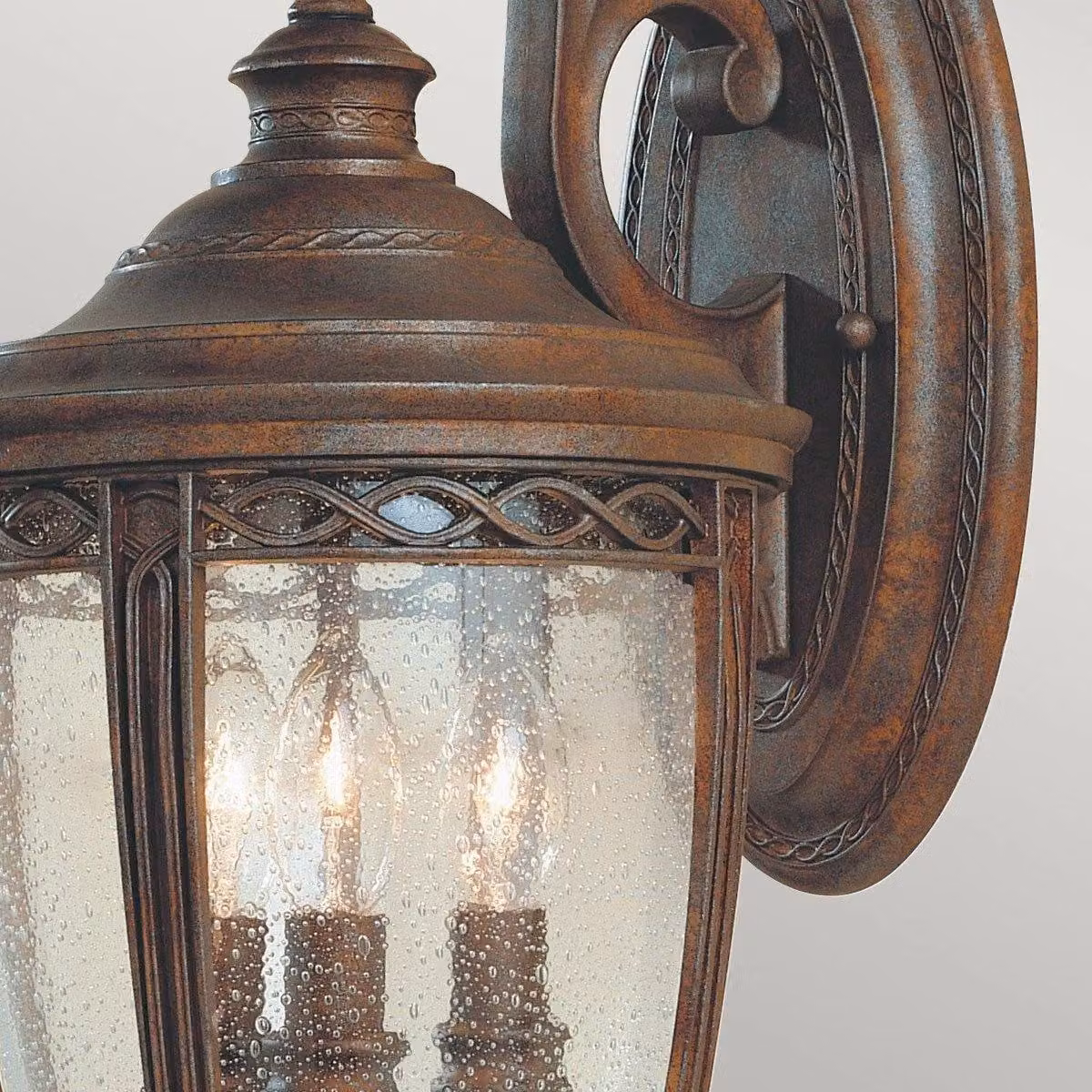 Netlighting English Bridle 3 Light Outdoor Medium Wall Lantern in British Bronze and Brown with IP44 Rating and E14 Base – 2
