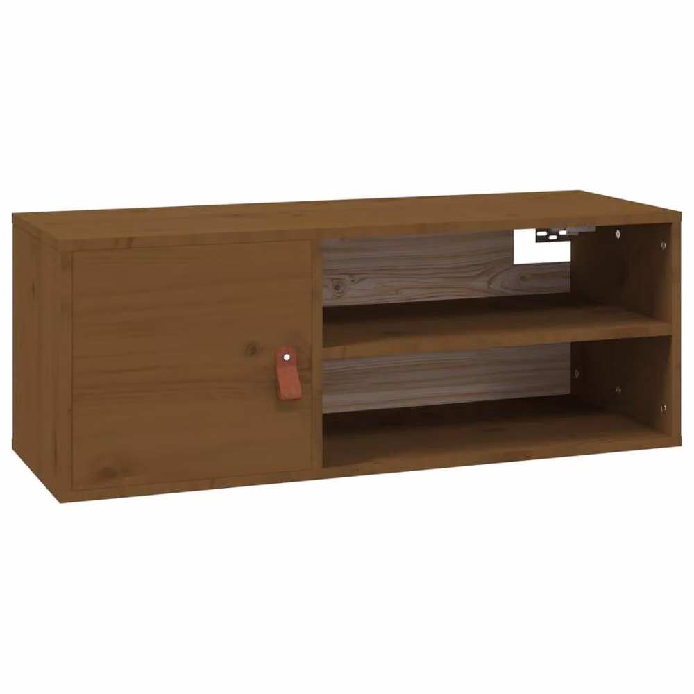 Berkfield Home Wall Cabinet in Honey Brown Solid Wood Pine, W/D/H: 80 x 30 x 30 cm – 2